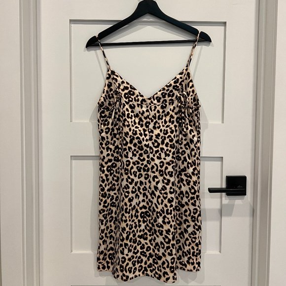 Leopoard-print Slip Dress - Adjustable Mini - Fits XS/S/M - Picture 2 of 6